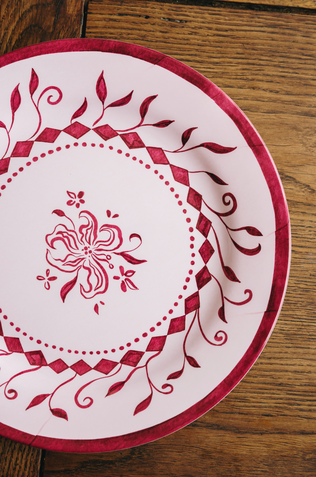 Botanical Melamine Plate, Blush - Set of 4