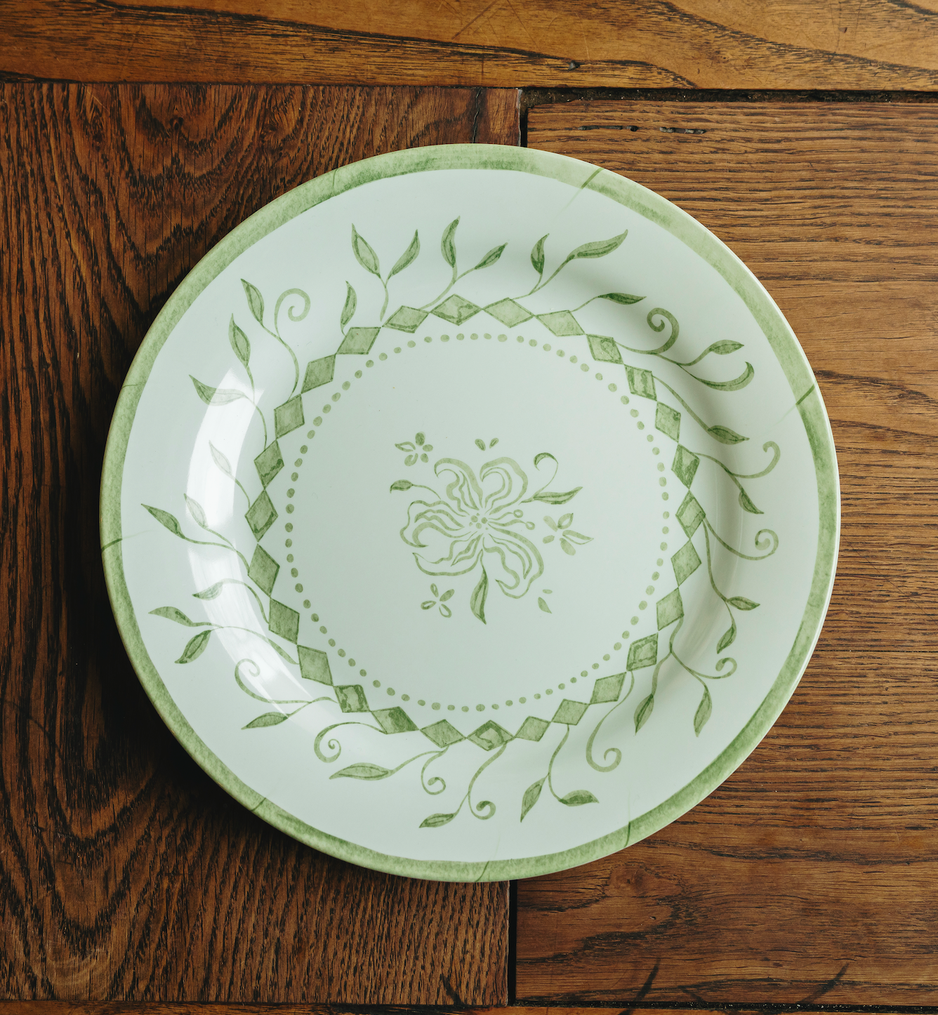 Botanical Melamine Plate, Sage - Set of 4