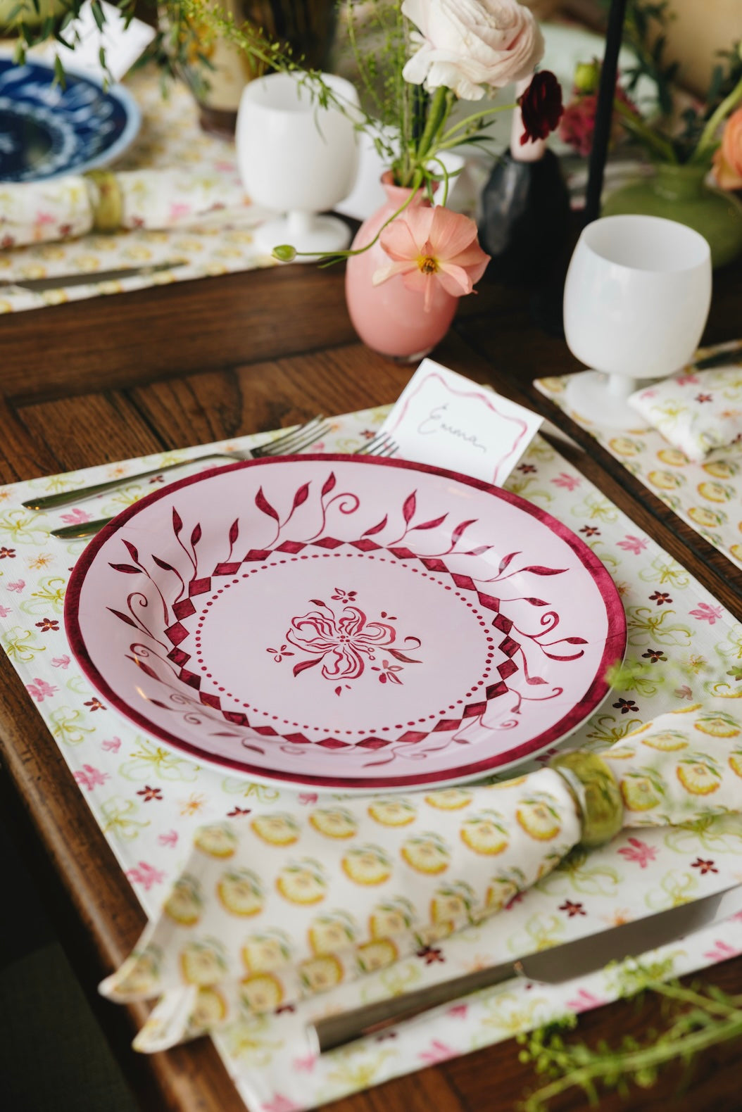 Botanical Melamine Plate - Blush