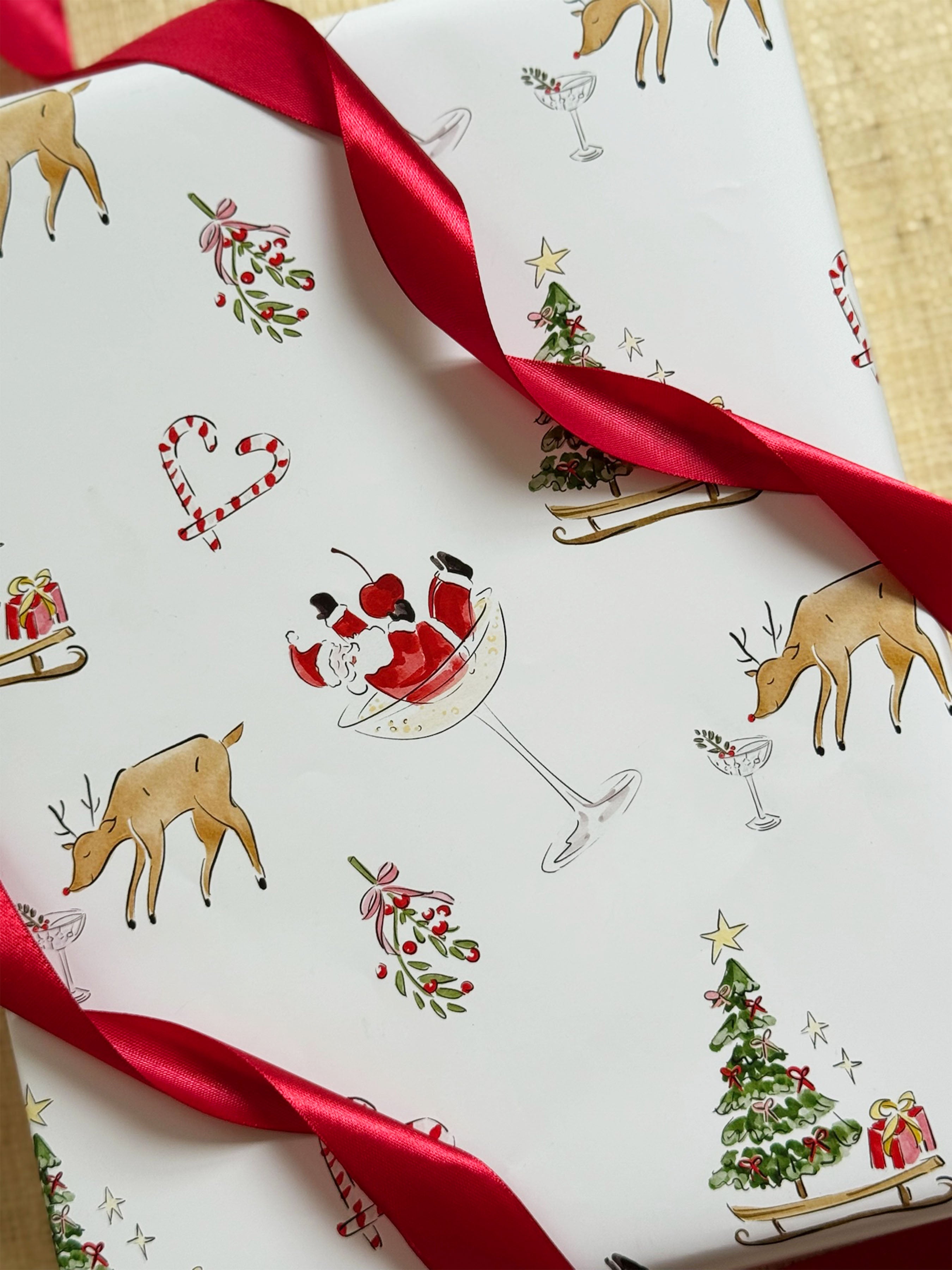 Tipsy North Pole Wrapping Paper
